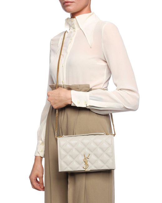 Saint Laurent Cream Purses Handbags