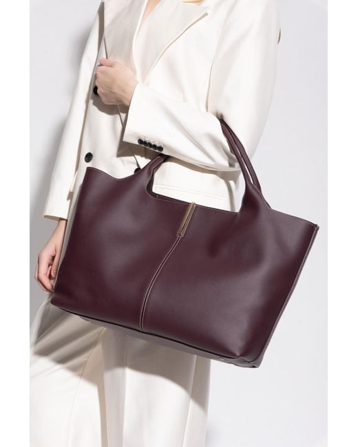 Tod's Purple Shopper Bag