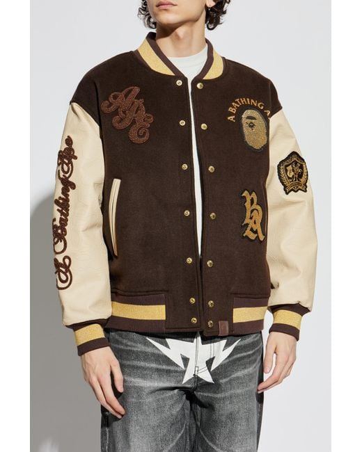 A Bathing Ape Brown Bomber Jacket for men