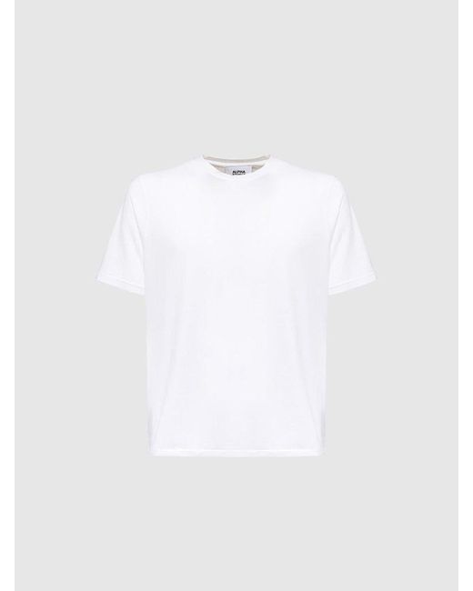T-shirt girocollo ice cotone di Alpha Studio in White da Uomo