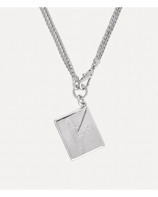 Vivienne Westwood White Valentine's Envelope Pendant Necklace