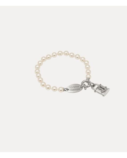 Vivienne Westwood Natural Celestia Small Bracelet Swarovski Pearls