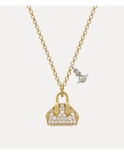 Vivienne Westwood Metallic Yasmine Pendant Necklace Brass