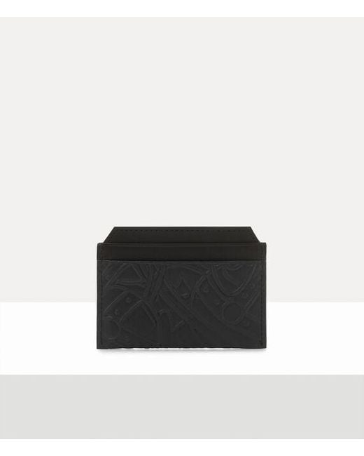 Vivienne Westwood White Flat Card Holder Tangled Orb Leather for men
