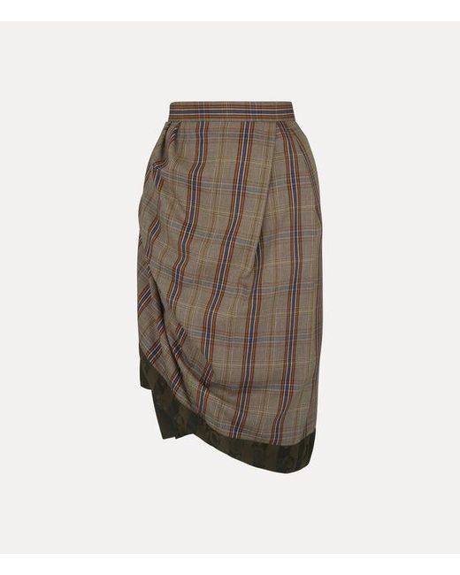 Vivienne Westwood Brown Zoey Midi Skirt Dandy Hunt Check