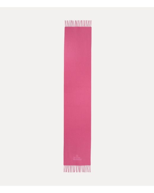 Vivienne Westwood Pink Embroidered Lambswool Scarf