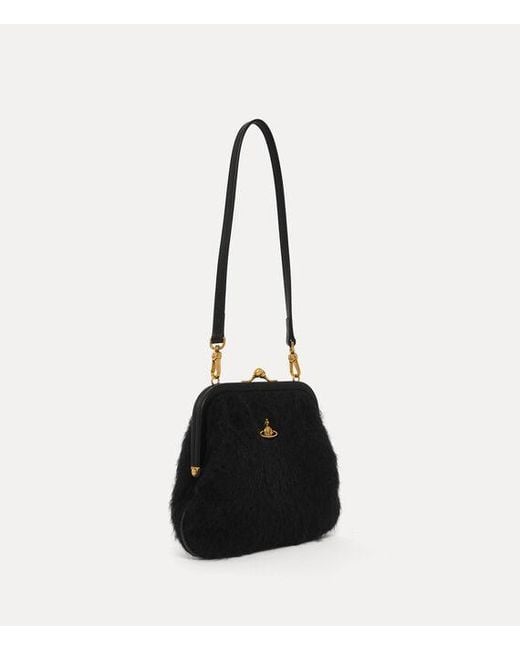 Vivienne Westwood Black Vivienne Clutch Mohair-Effect