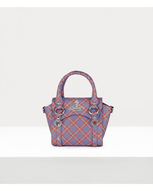 Vivienne Westwood Multicolor Betty Mini Handbag With Chain Polyurethane / Polyester / Cotton Blue-orange-tartan