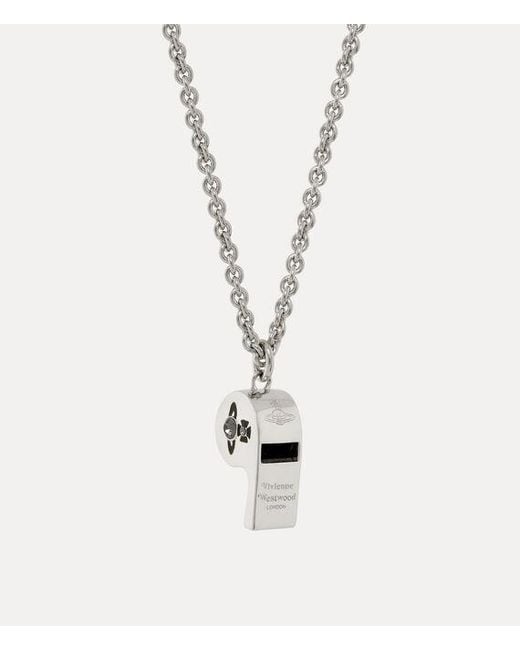Vivienne Westwood White Whistle Long Pendant Necklace for men