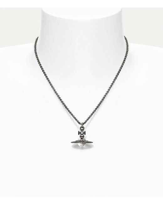 Vivienne Westwood White New Tiny Orb Pendant Necklace Swarovski Crystals