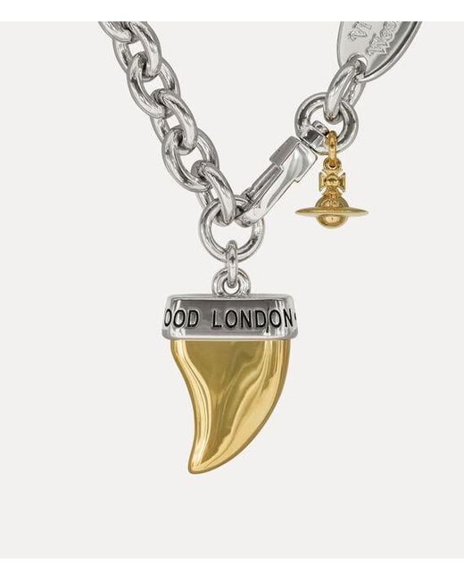 Vivienne Westwood Metallic Shark Tooth Necklace for men