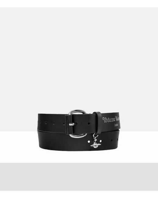 Vivienne Westwood Black Wide Alex Charm Belt Toledo Leather