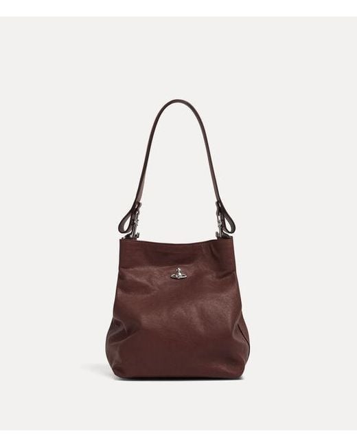Vivienne Westwood Brown Lottie Small Shoulder Bag Supple Leather