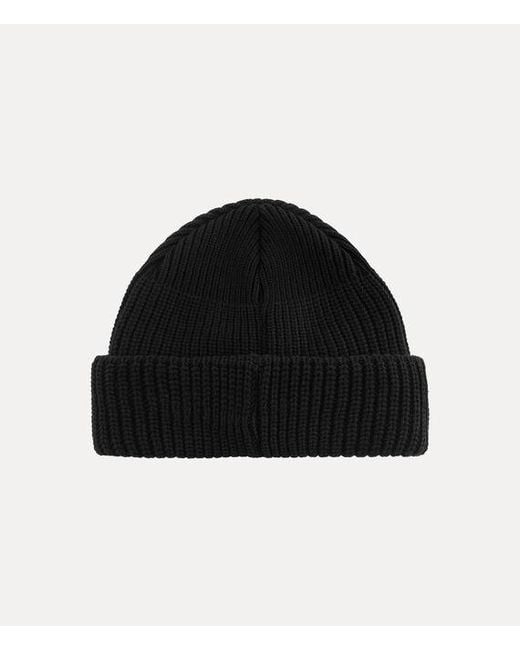 Vivienne Westwood Black Sporty Beanie Cotton Nylon Elastane