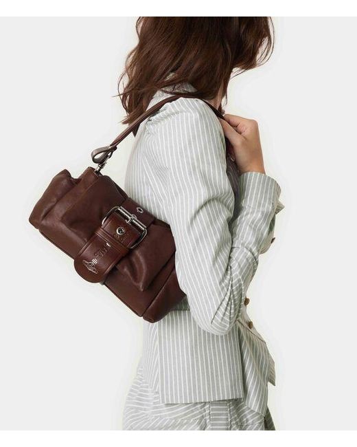 Vivienne Westwood Brown Hazel Treasure Handbag Supple Leather