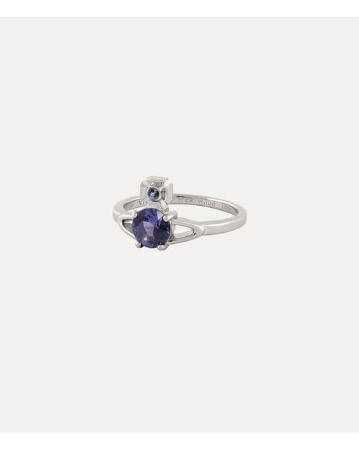 Vivienne Westwood White Reina Petite Ring Cubic Zirconia