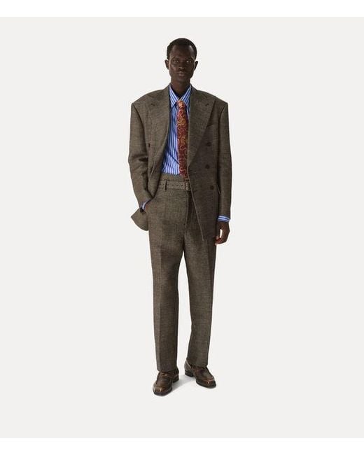 Vivienne Westwood Brown Double Breasted Niesen Jacket Hemp-Wool Drill for men