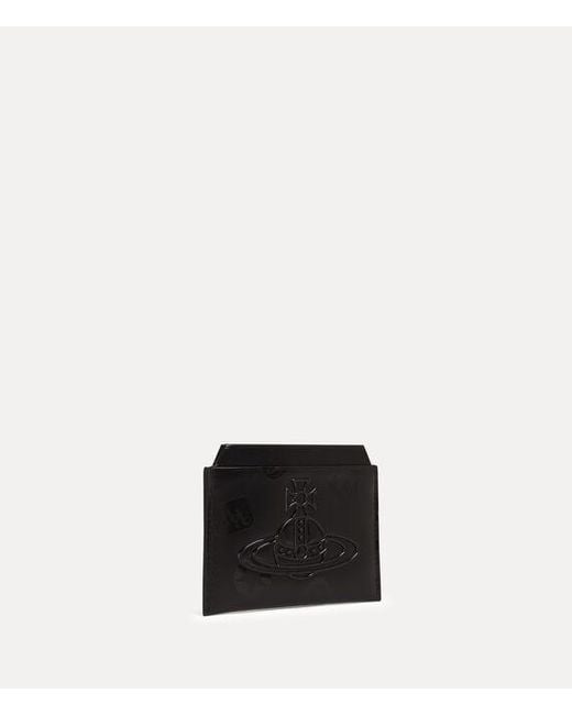 Vivienne Westwood Black Flat Card Holder Shiny Leather