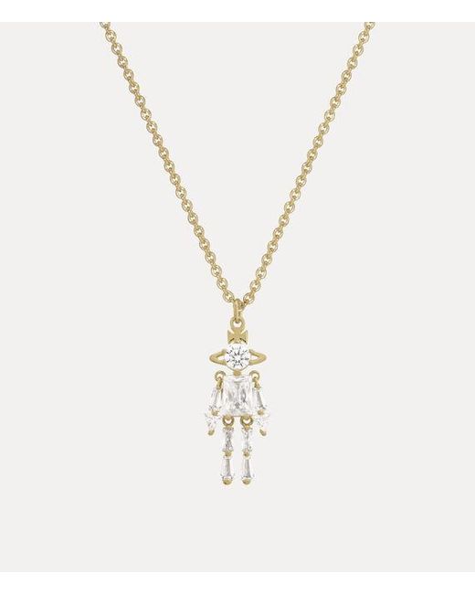Vivienne Westwood Metallic Issa Pendant Necklace Cubic Zirconia