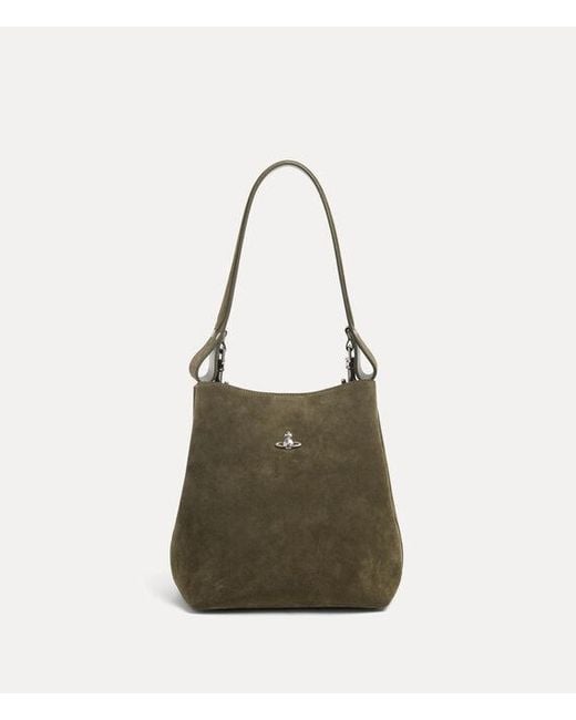 Vivienne Westwood Natural Lottie Small Shoulder Bag Suede Leather