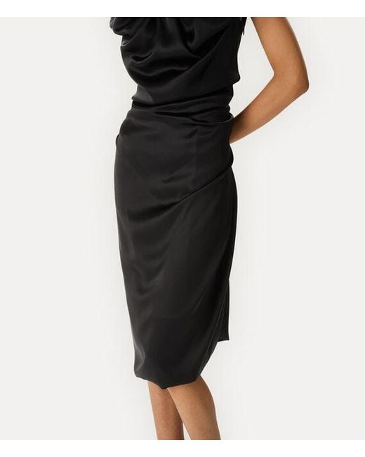 Vivienne Westwood Black Ginnie Amber Dress Charmeuse Satin