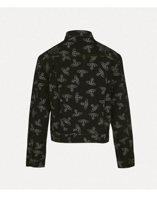 Vivienne Westwood Aw24-/Orbs Marlene Orb-Print Denim Jacket in