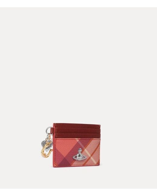 Vivienne Westwood Red Card Holder With Charms Buccia/Shiny Leather