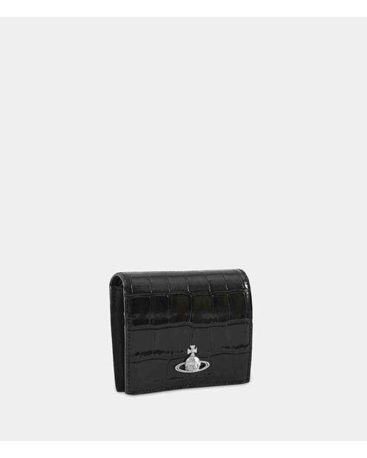 Vivienne Westwood Black Billfold Emboss Croc Leather
