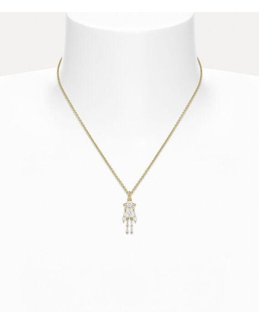 Vivienne Westwood Metallic Issa Pendant Necklace Cubic Zirconia
