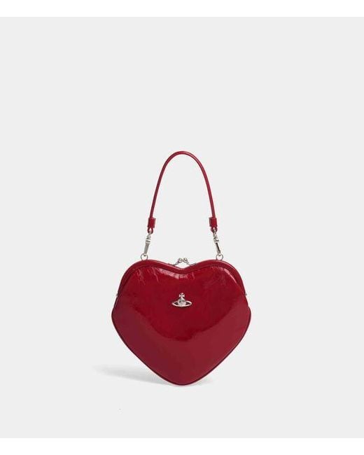 Vivienne Westwood Red Belle Heart Frame Purse Naplak Leather
