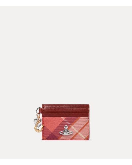Vivienne Westwood Red Card Holder With Charms Buccia/Shiny Leather