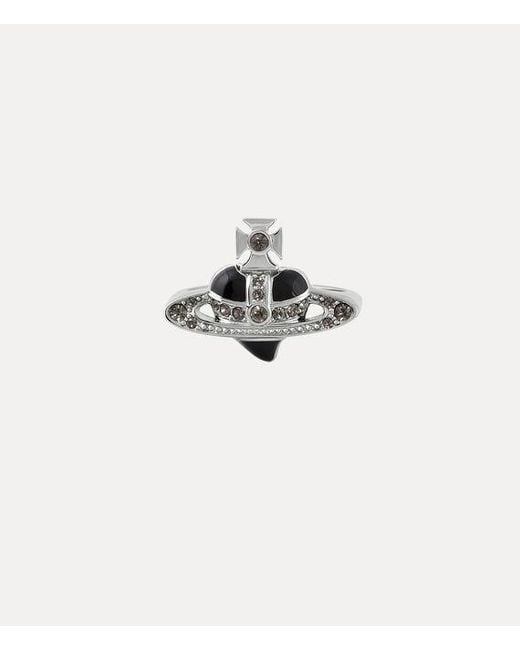 Vivienne Westwood White New Diamante Heart Ring