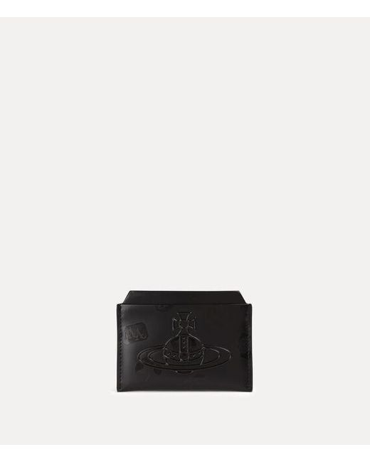 Vivienne Westwood Black Flat Card Holder Shiny Leather