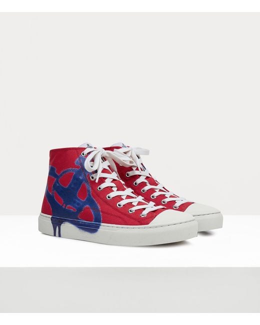 Vivienne Westwood Red Plimsoll High Top Canvas for men