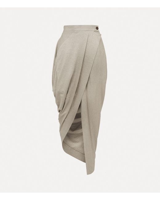 Vivienne Westwood Gray Fleur De Lis Skirt Andreas Kronthaler For Linen Sand 10 Women