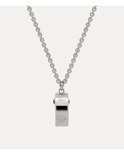 Vivienne Westwood White Whistle Long Pendant Necklace for men