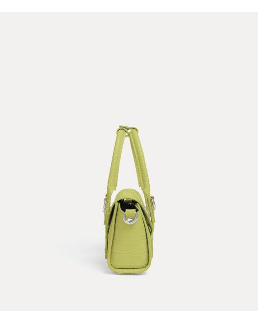 Vivienne Westwood Yellow Bettina Mini Crossbody Emboss Croc Leather