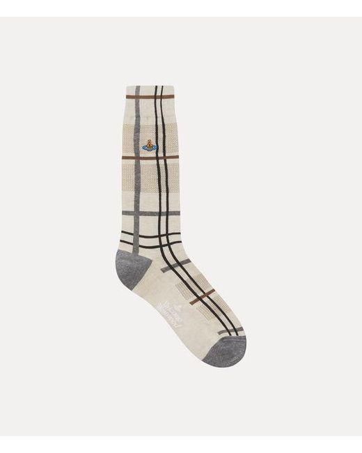Vivienne Westwood White Tartan Sock Tartan