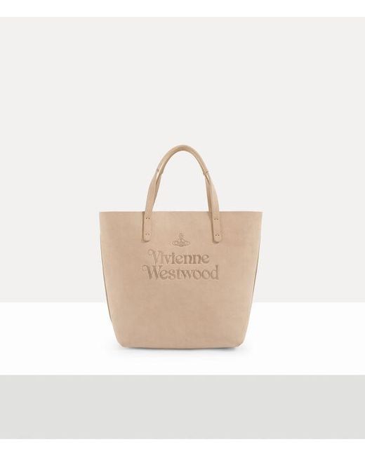 Vivienne Westwood White Mini Shopper Leather Tote