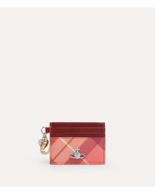 Vivienne Westwood Red Card Holder With Charms Buccia/Shiny Leather