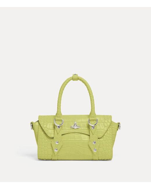 Vivienne Westwood Yellow Bettina Mini Crossbody Emboss Croc Leather