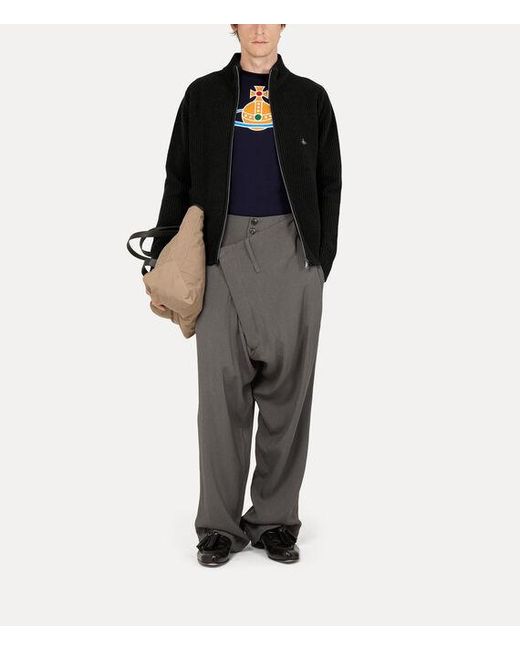 Vivienne Westwood Black Fisherman Zip-Up Merino Wool Cashmere for men