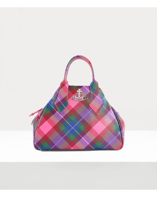 Vivienne Westwood Pink Medium Yasmine Handbag Saffiano Printed Candy-tartan One Size Women
