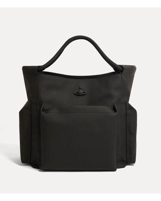 Vivienne Westwood Black Alton Large Slouchy Tote Coated Fabric