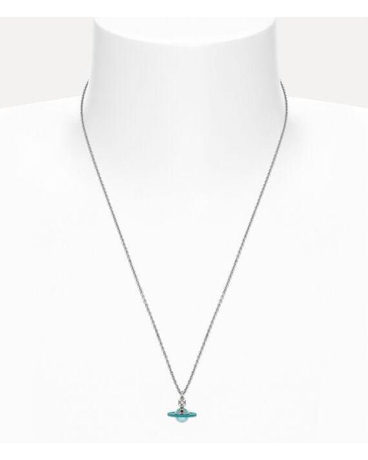 Vivienne Westwood White Petite Original Orb Pendant Necklace for men