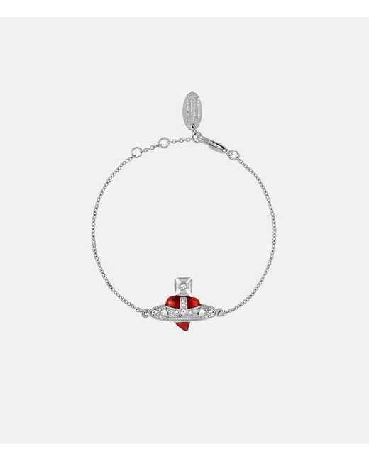 Vivienne Westwood White New Diamante Heart Bracelet Cubic Zirconia