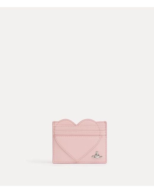 Vivienne Westwood Pink Heart Card Holder Pu Smooth