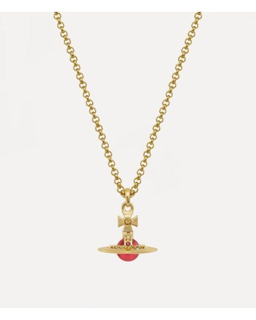 Vivienne Westwood Metallic New Petite Orb Pendant Necklace Brass