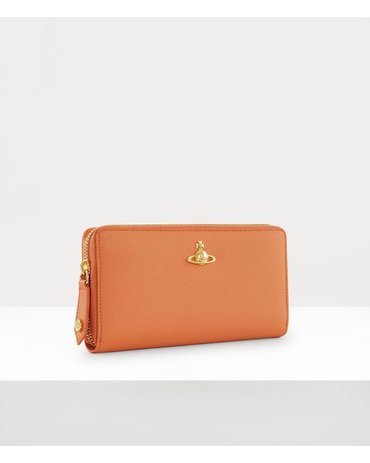 Vivienne Westwood Orange Zip Round Wallet