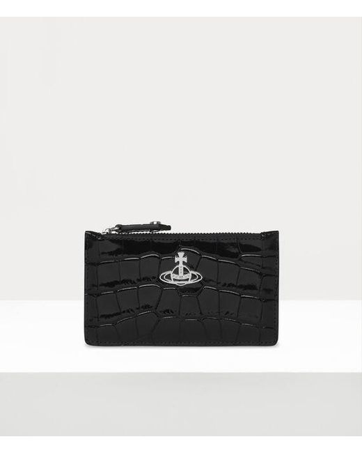 Vivienne Westwood Black Crocodile Slim Long Card Holder